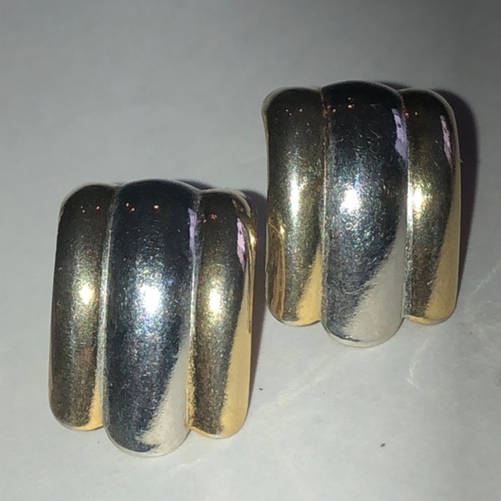 Gold Tone and Silver Tone Retro Boho Earrings